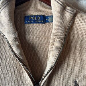 Polo by Ralph Lauren Men's Beige Zip-Up Sweater